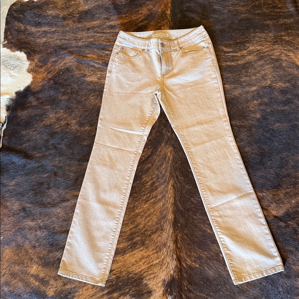 Chico's Straight Leg Tan Jeans